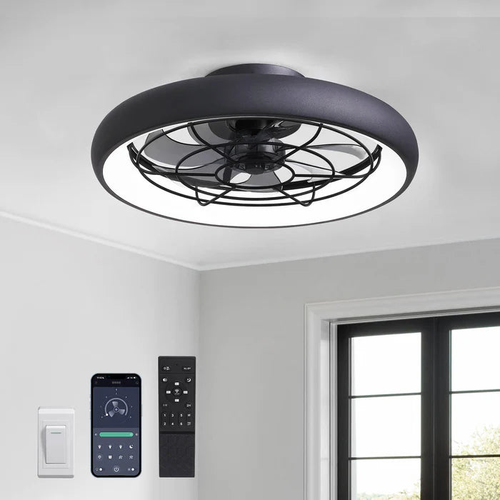 Floe 19.7" Modern LED Ceiling Fan with Lights & Remote
