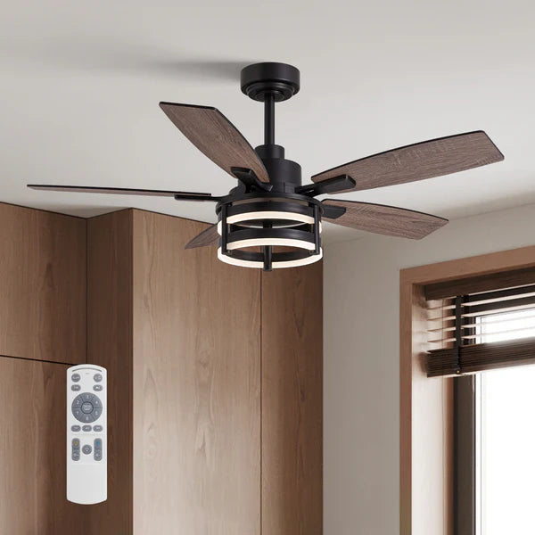Vintara 46" Farmhouse Cage Ceiling Fan with Lights & Remote [LED]